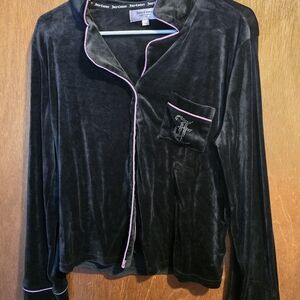 Juicy Couture Black Pajama Top with Pink Trim